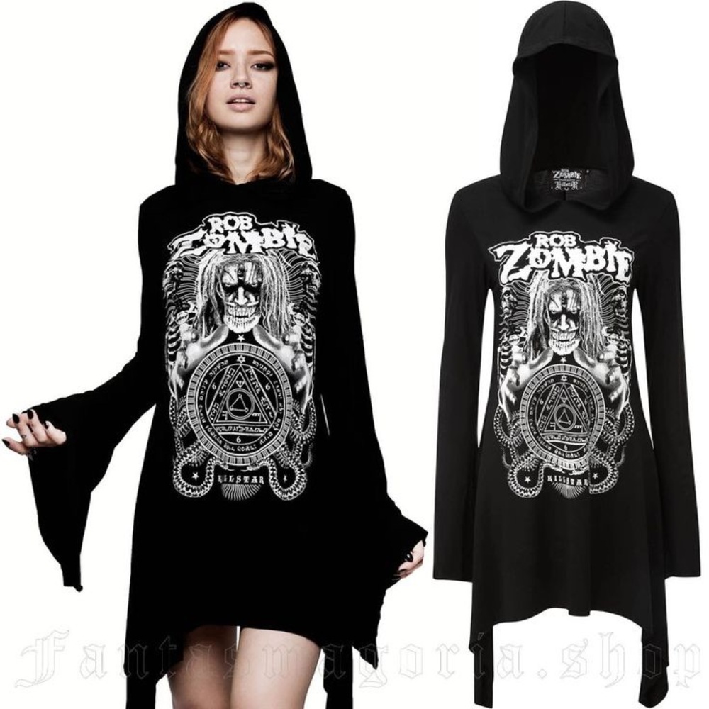 USED Rob Zombie KillStar Phantom Stranger Hooded Tunic Dress - Womens Size XXXL